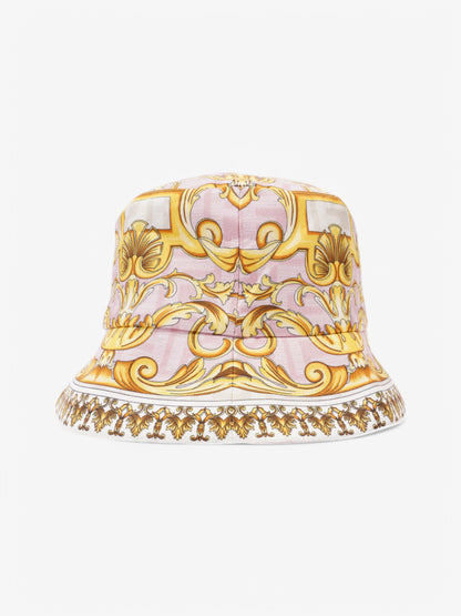 Fendi x Versace Fendace FF Baroque Bucket Hat Pink / Yellow / White Silk Medium