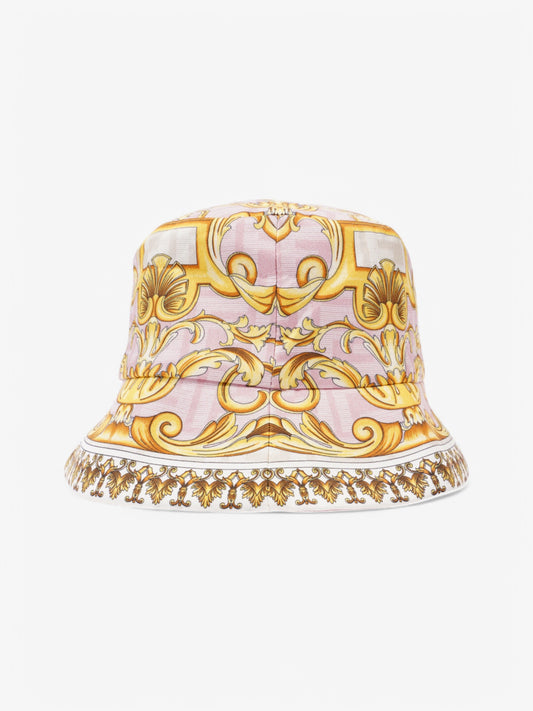 Fendi x Versace Fendace FF Baroque Bucket Hat Pink / Yellow / White Silk Medium