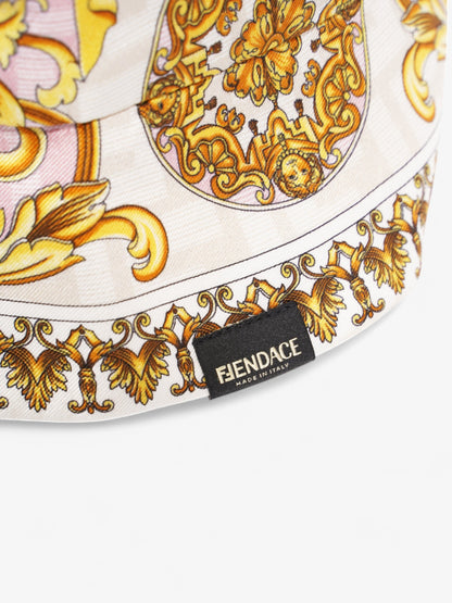 Fendi x Versace Fendace FF Baroque Bucket Hat Pink / Yellow / White Silk Medium