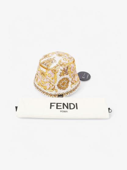 Fendi x Versace Fendace FF Baroque Bucket Hat Pink / Yellow / White Silk Medium