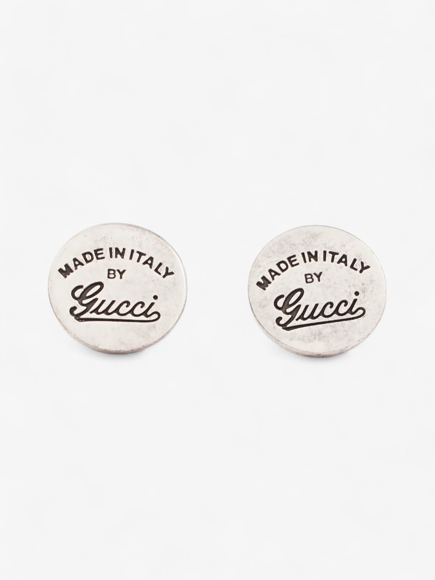 Gucci Logo Earrings Silver Silver Sterling