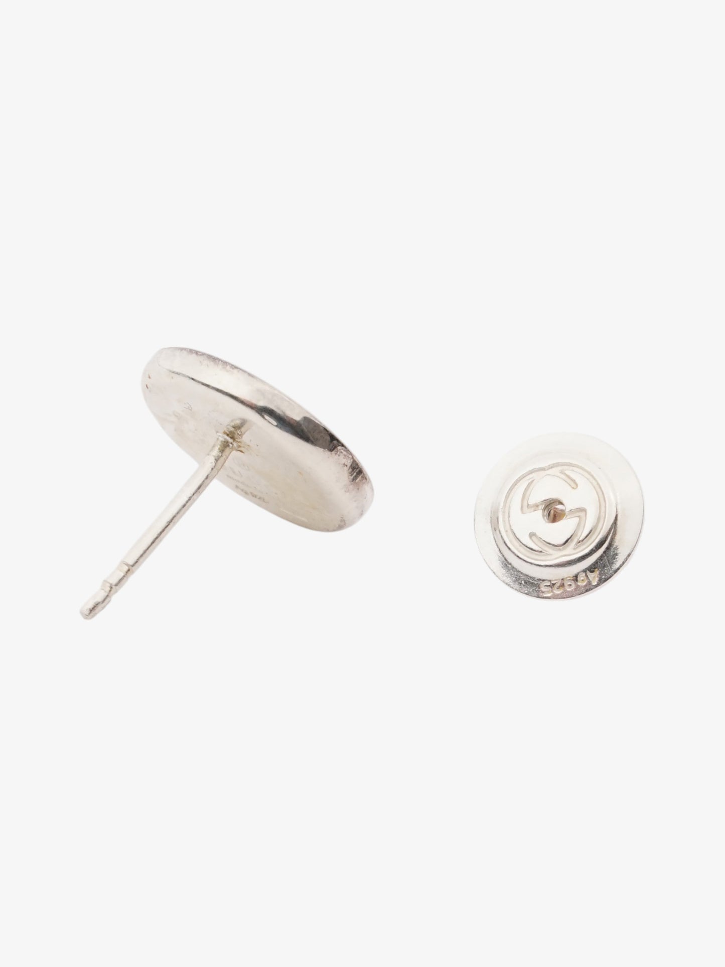 Gucci Logo Earrings Silver Silver Sterling