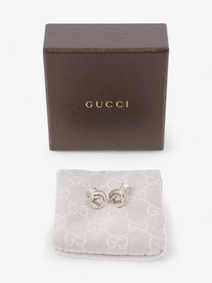 Gucci Logo Earrings Silver Silver Sterling