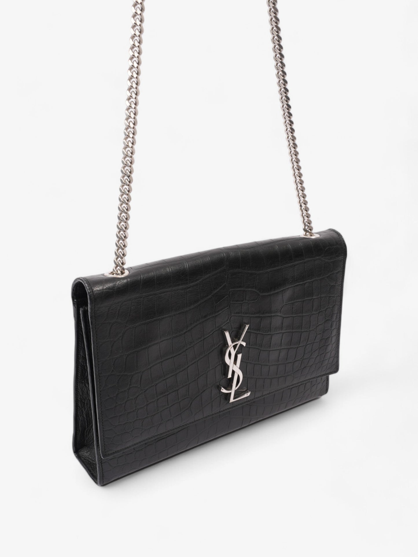 Saint Laurent Kate Black Embossed Leather