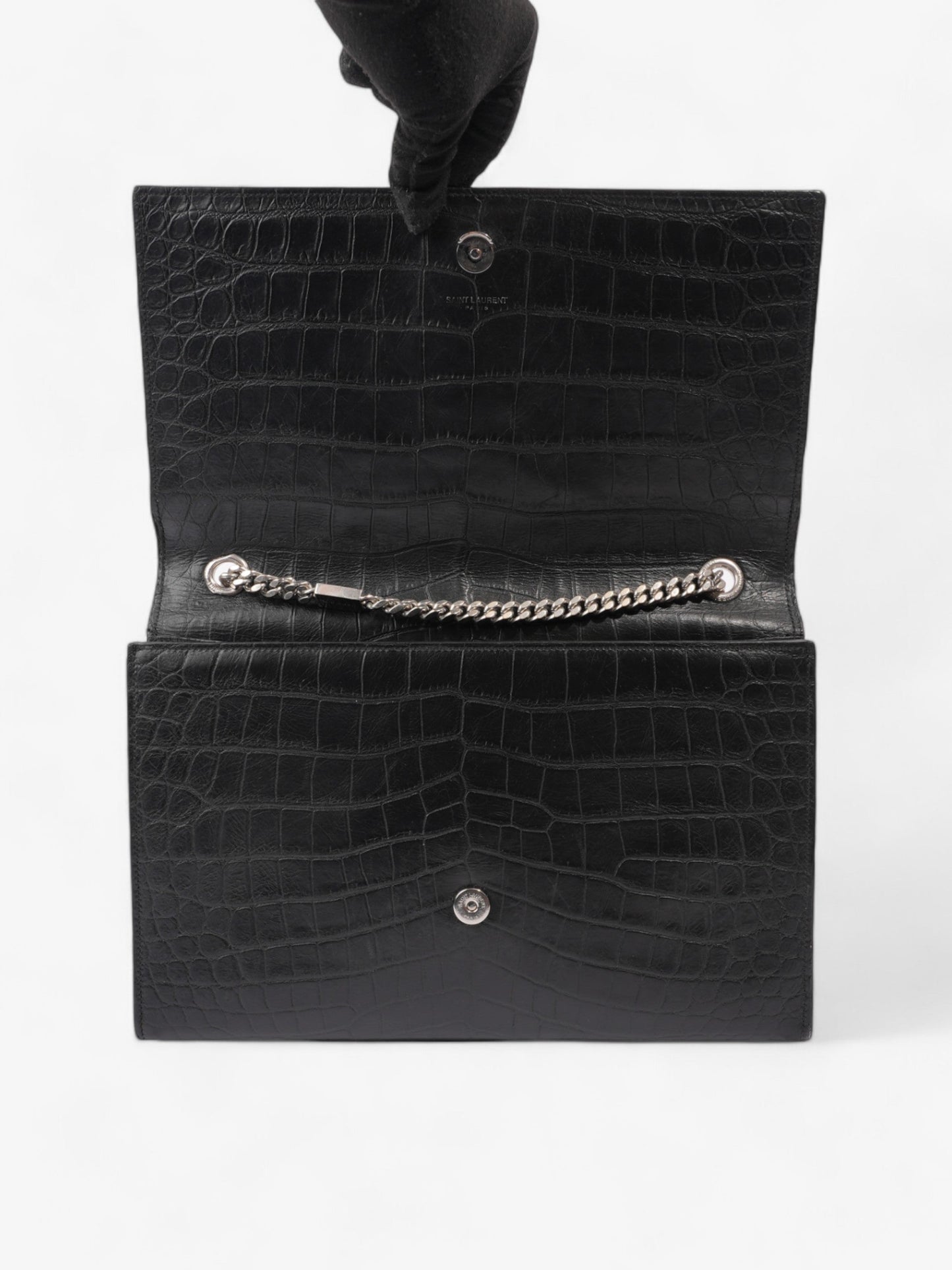 Saint Laurent Kate Black Embossed Leather