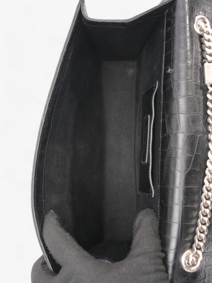 Saint Laurent Kate Black Embossed Leather