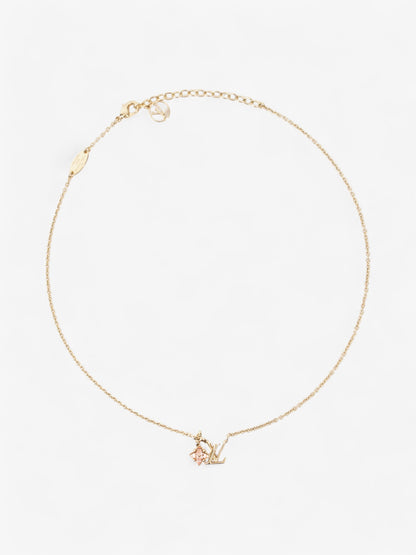 Louis Vuitton Loulougram Necklace Gold / Pink Base Metal