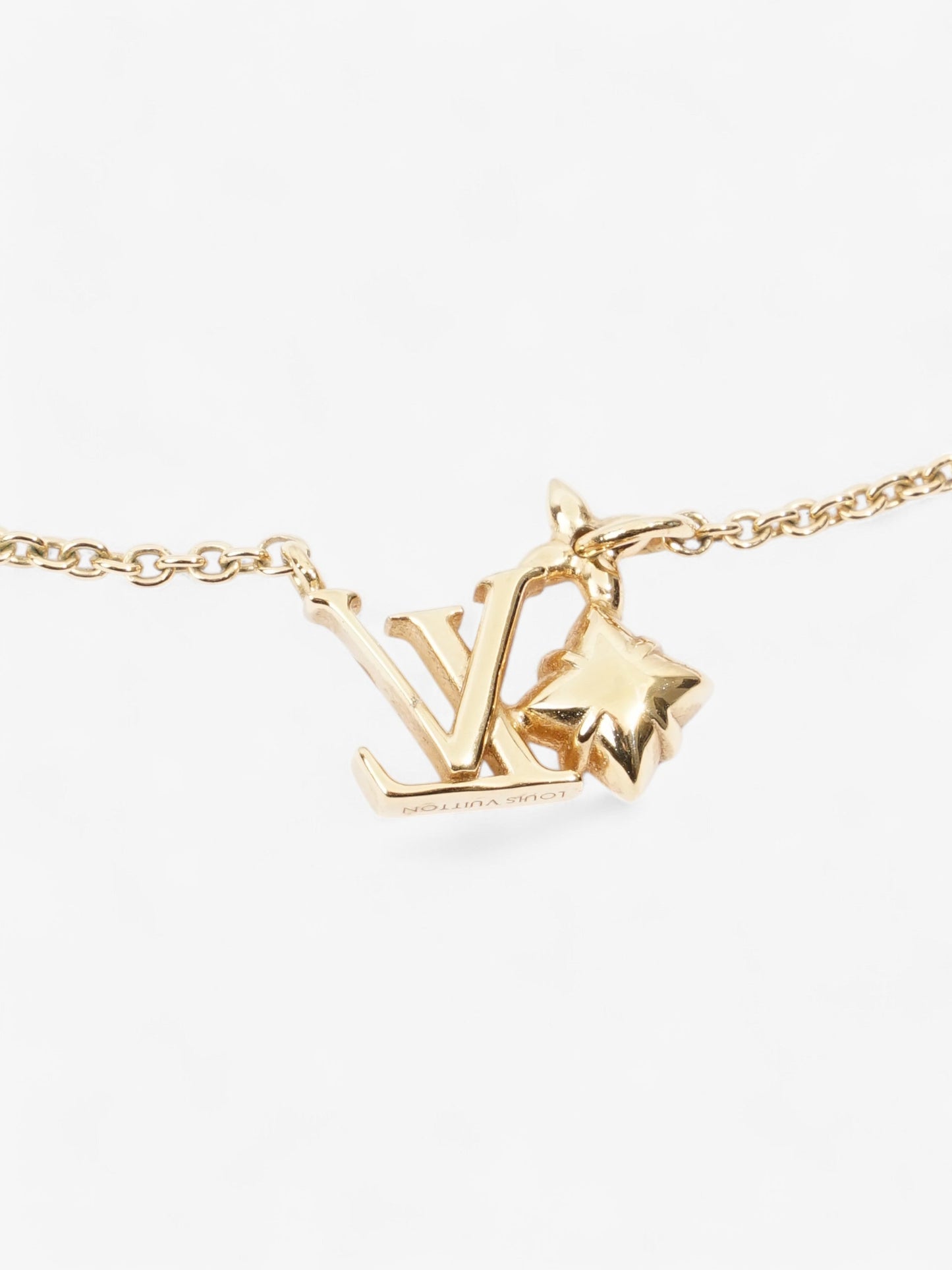 Louis Vuitton Loulougram Necklace Gold / Pink Base Metal