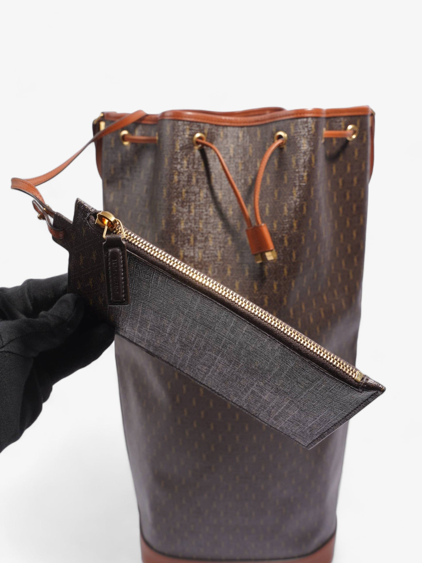 Saint Laurent Le Long Bucket Bag Monogram Canvas