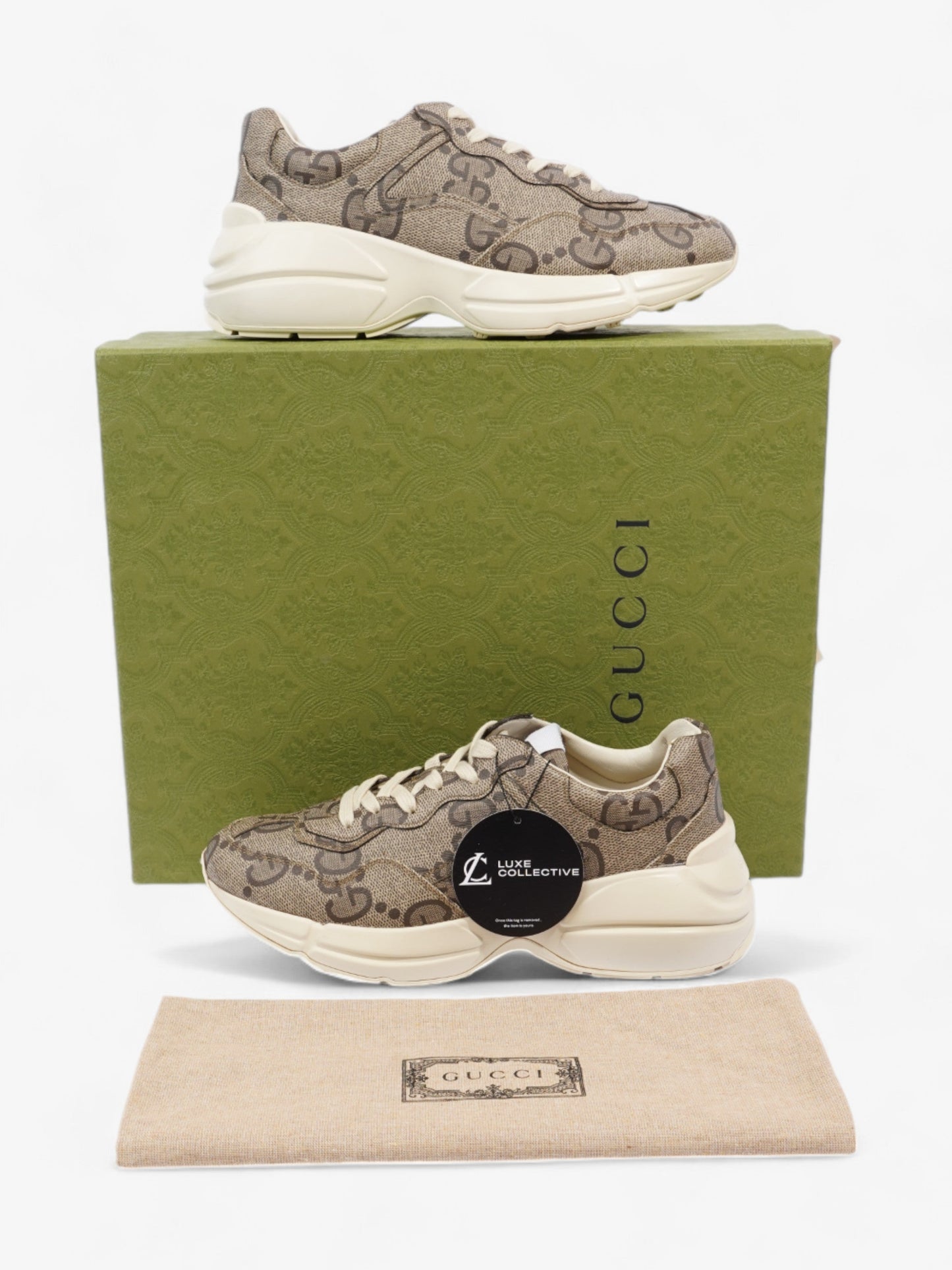 Gucci Rhyton Sneakers Beige  Canvas EU 39.5 UK 5.5