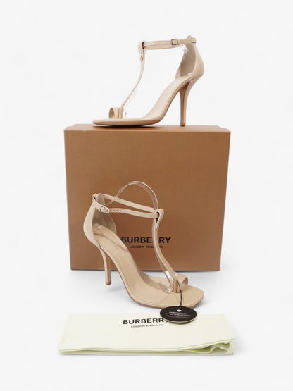 Burberry T-Strap Sandals 100mm Beige Leather EU 40 UK 7