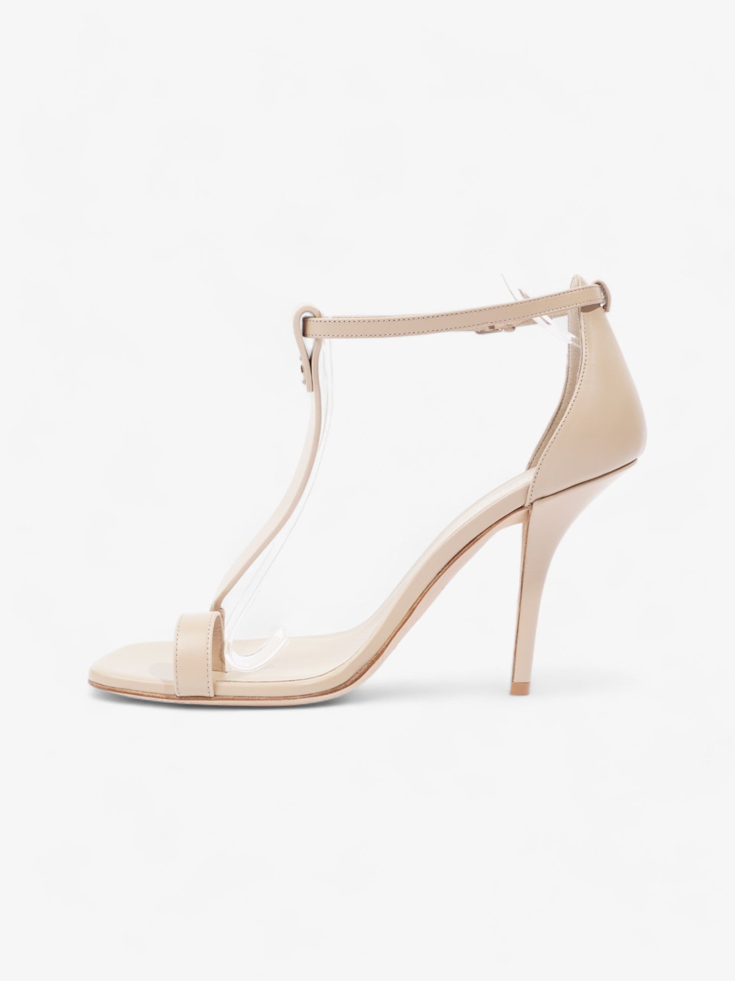 Burberry T-Strap Sandals 100mm Beige Leather EU 40 UK 7