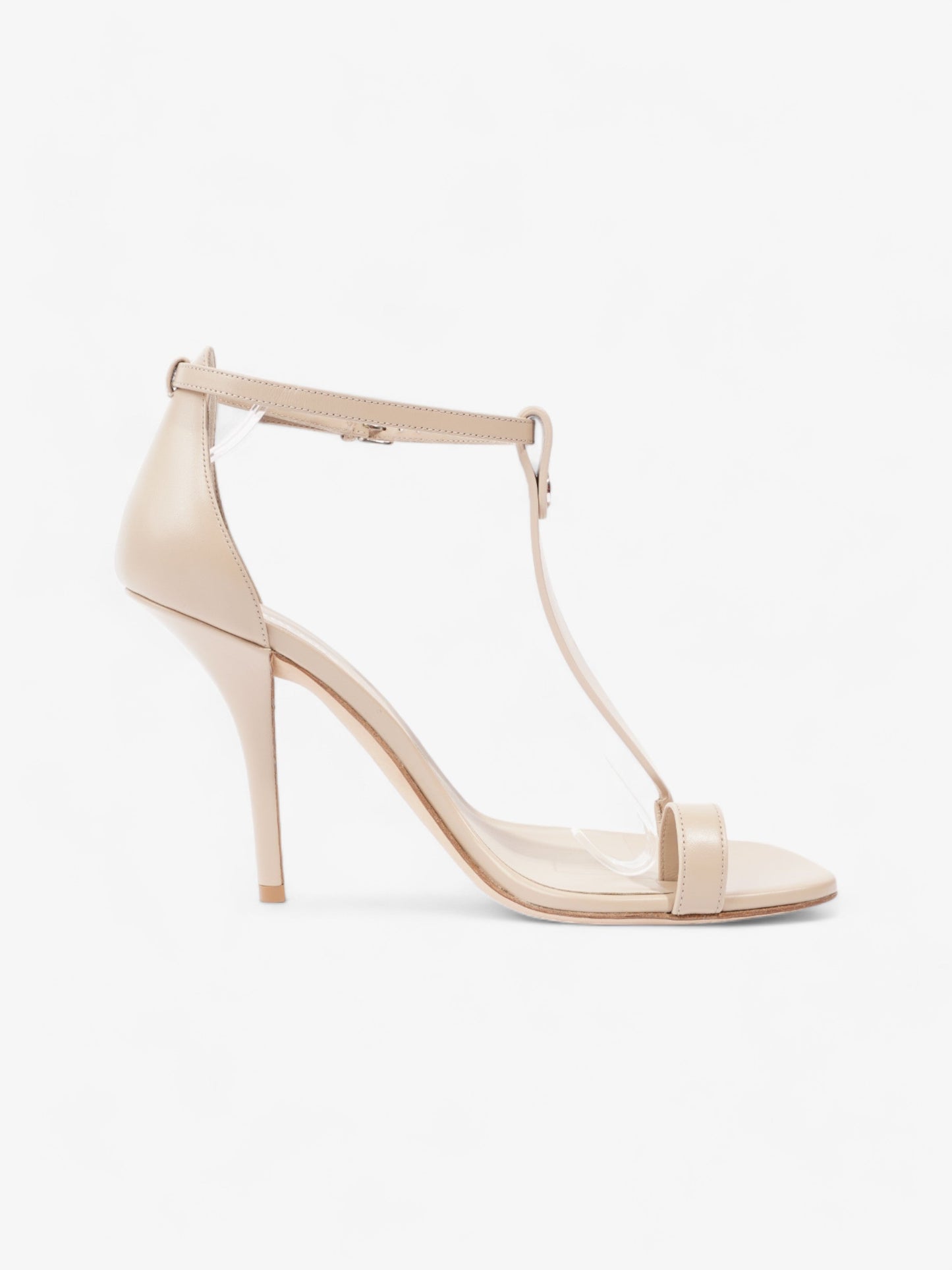 Burberry T-Strap Sandals 100mm Beige Leather EU 40 UK 7