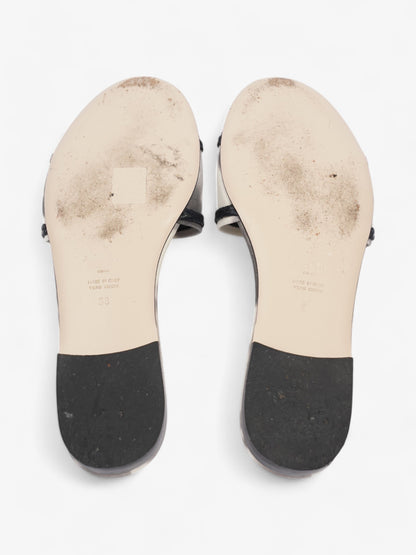 Fendi Logo Sandals Black / Grey / White Canvas EU 38 UK 5
