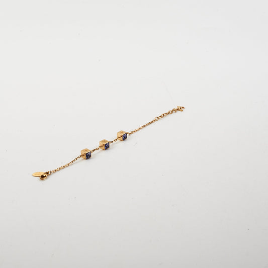 Louis Vuitton Crystal Gamble Gold Tone Bracelet