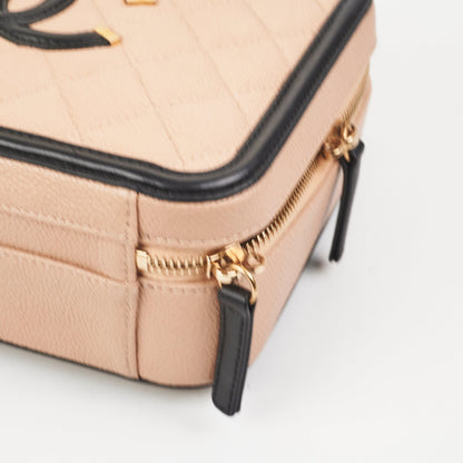 Chanel Filigree Vanity Case Beige/Black