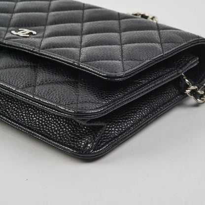 Chanel Caviar Wallet On Chain WOC Black