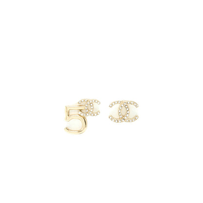 Chanel Crystal CC Logo No.5 Earrings L