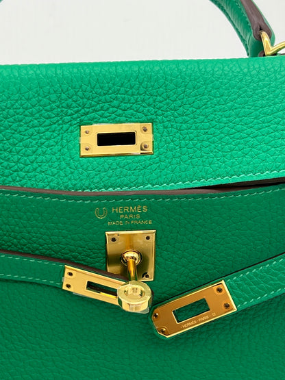 Hermes Kelly 25 Retourne Veau Togo Perso Menthe