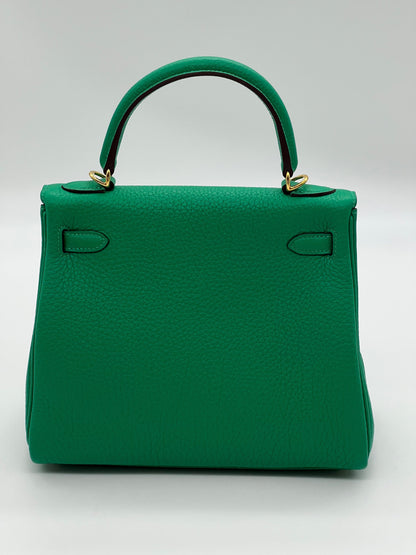 Hermes Kelly 25 Retourne Veau Togo Perso Menthe