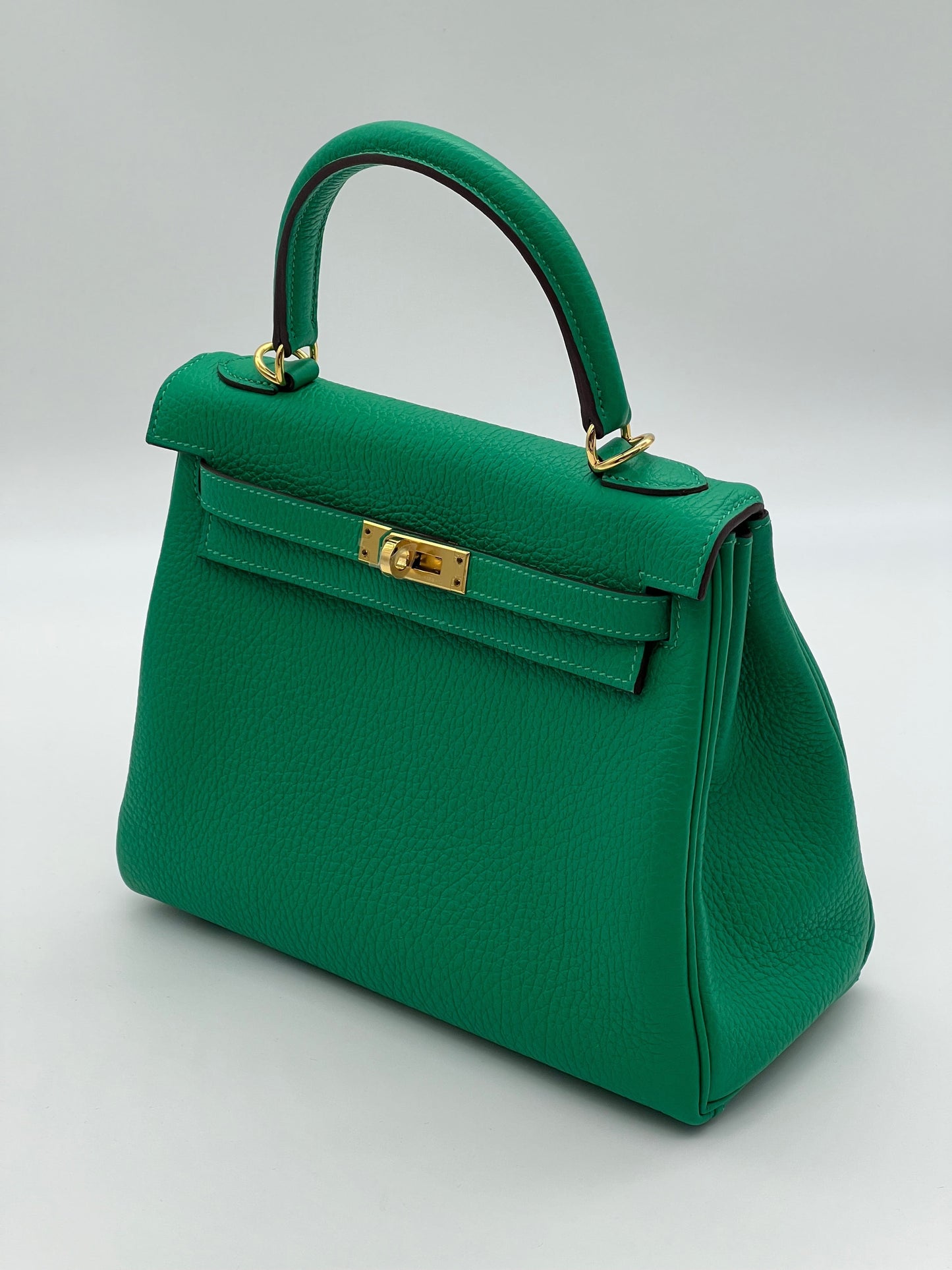 Hermes Kelly 25 Retourne Veau Togo Perso Menthe