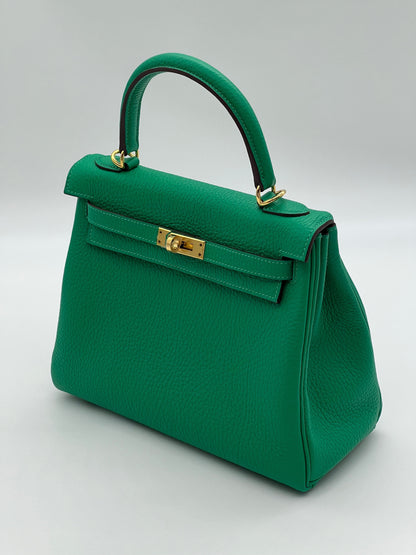 Hermes Kelly 25 Retourne Veau Togo Perso Menthe