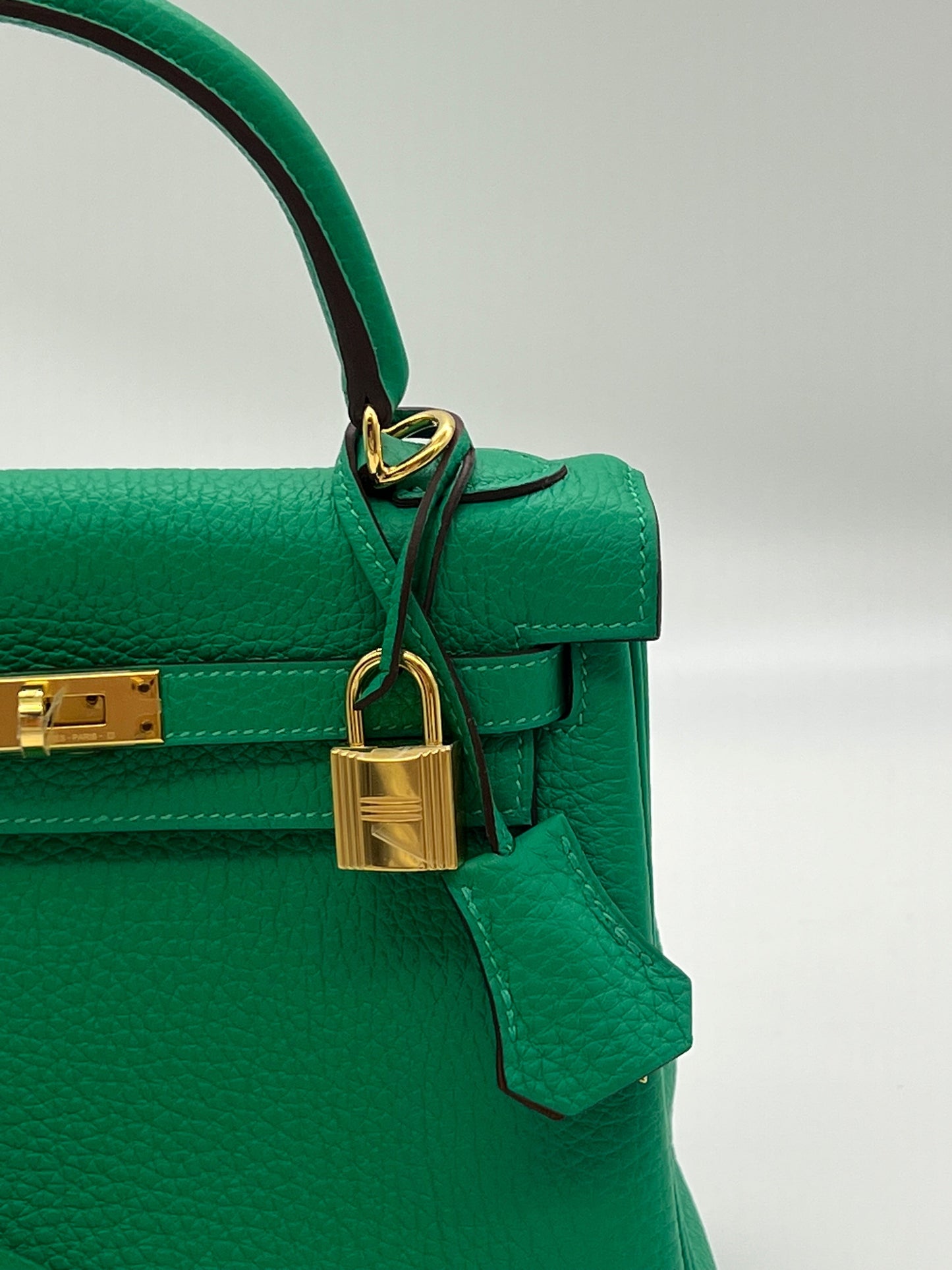 Hermes Kelly 25 Retourne Veau Togo Perso Menthe