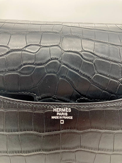 Hermes Constance 24 Matte Black Alligator Ombre Lizard Marquette Palladium Hardware