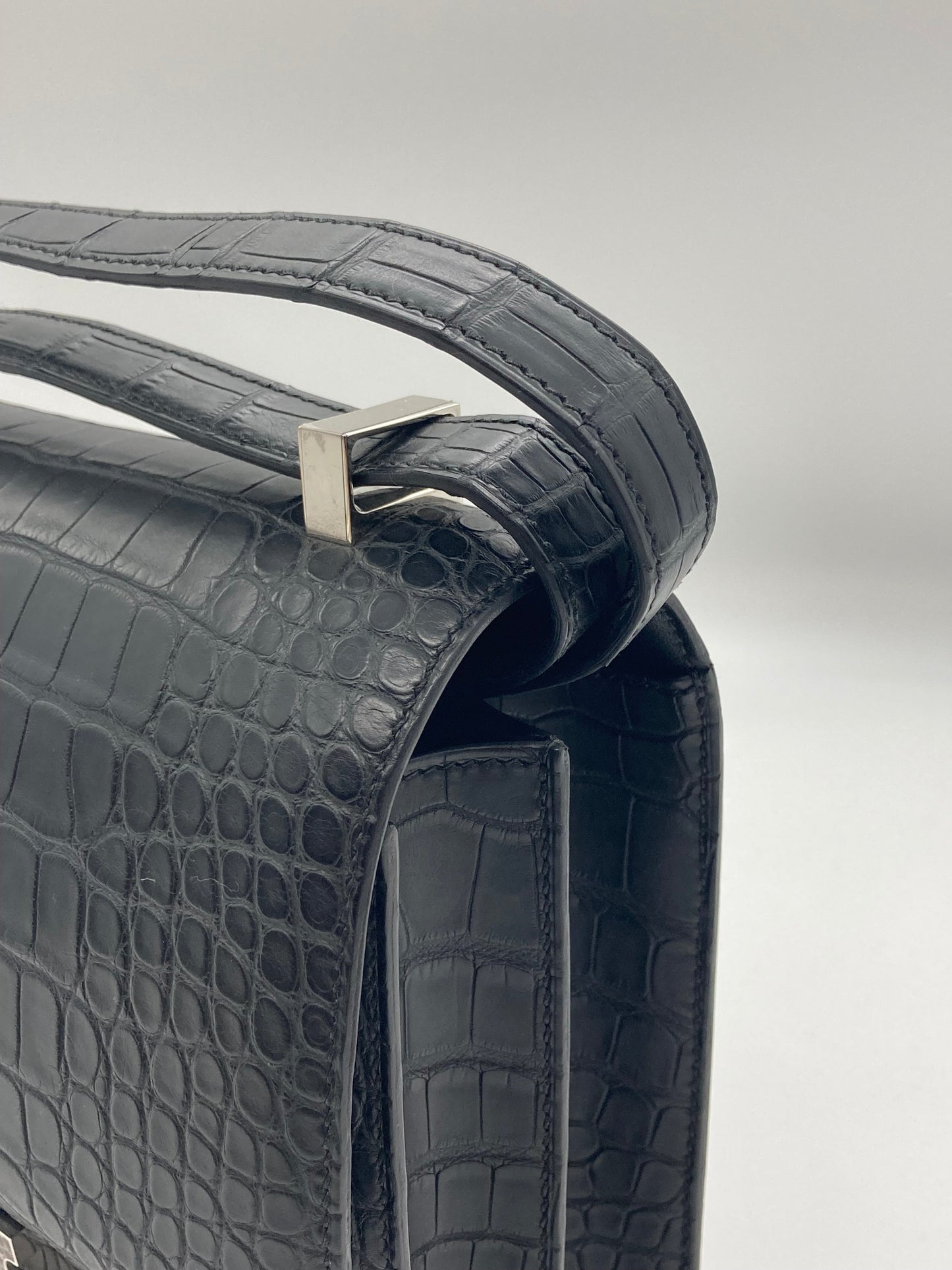 Hermes Constance 24 Matte Black Alligator Ombre Lizard Marquette Palladium Hardware