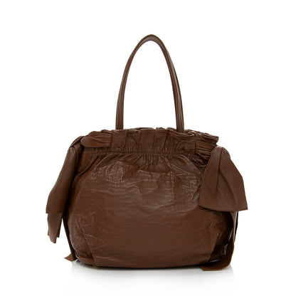 Prada Nappa Antique Bow Satchel  - FINAL SALE (SHF-15430)