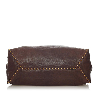 Prada Aviator Studded Leather Tote Bag (SHG-29206)