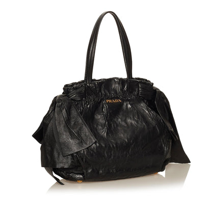 Prada Bow Lambskin Leather Shoulder Bag (SHG-29520)