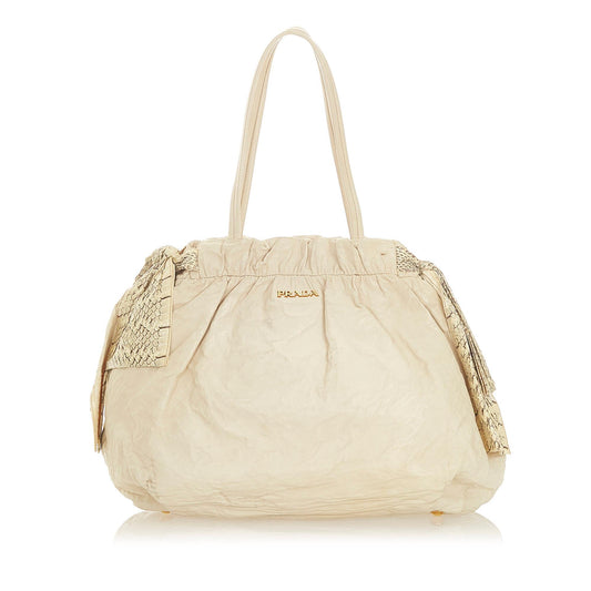 Prada Bow Leather Satchel (SHG-19627)