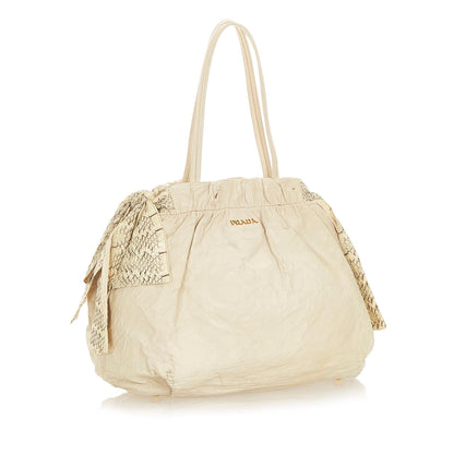 Prada Bow Leather Satchel (SHG-19627)