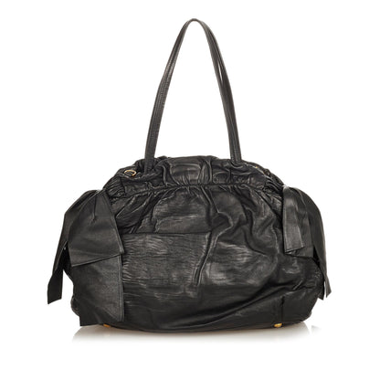 Prada Bow Leather Satchel (SHG-31911)