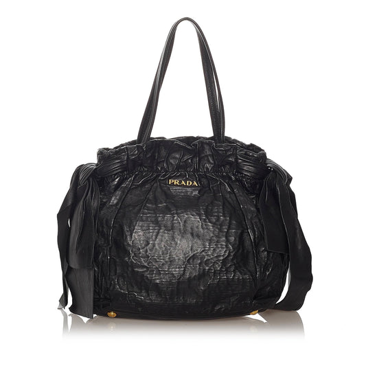 Prada Bow Leather Shoulder Bag (SHG-27742)