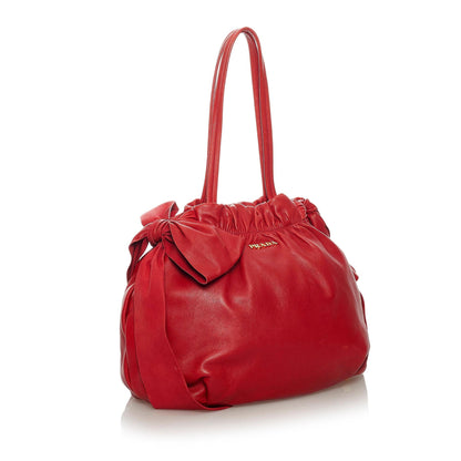 Prada Bow Leather Shoulder Bag (SHG-29221)
