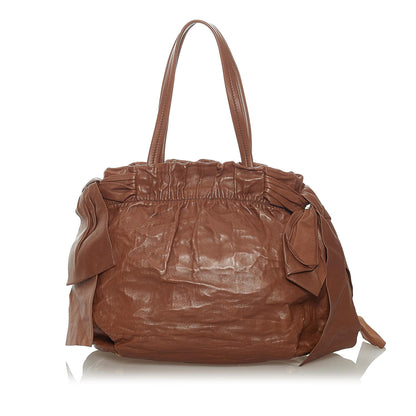 Prada Bow Nappa Leather Satchel (SHG-28507)