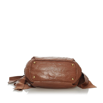 Prada Bow Nappa Leather Satchel (SHG-28507)