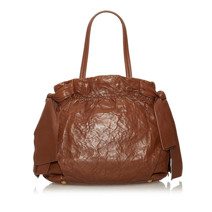 Prada Bow Nappa Leather Satchel (SHG-28742)