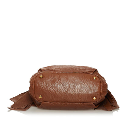 Prada Bow Nappa Leather Satchel (SHG-28742)