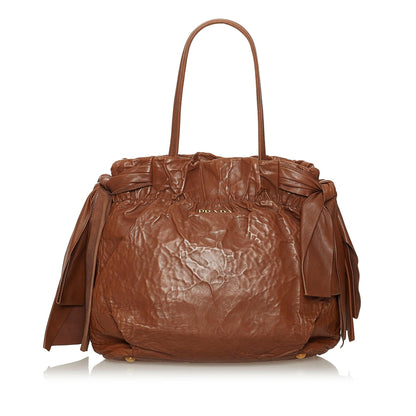 Prada Bow Nappa Leather Satchel (SHG-28742)