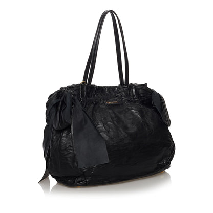 Prada Bow Nappa Leather Satchel (SHG-32593)