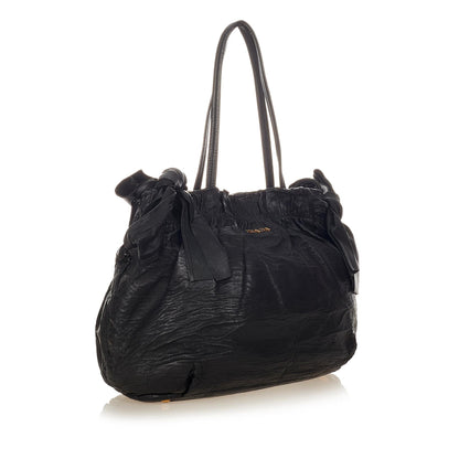 Prada Bow Nappa Leather Satchel (SHG-37744)
