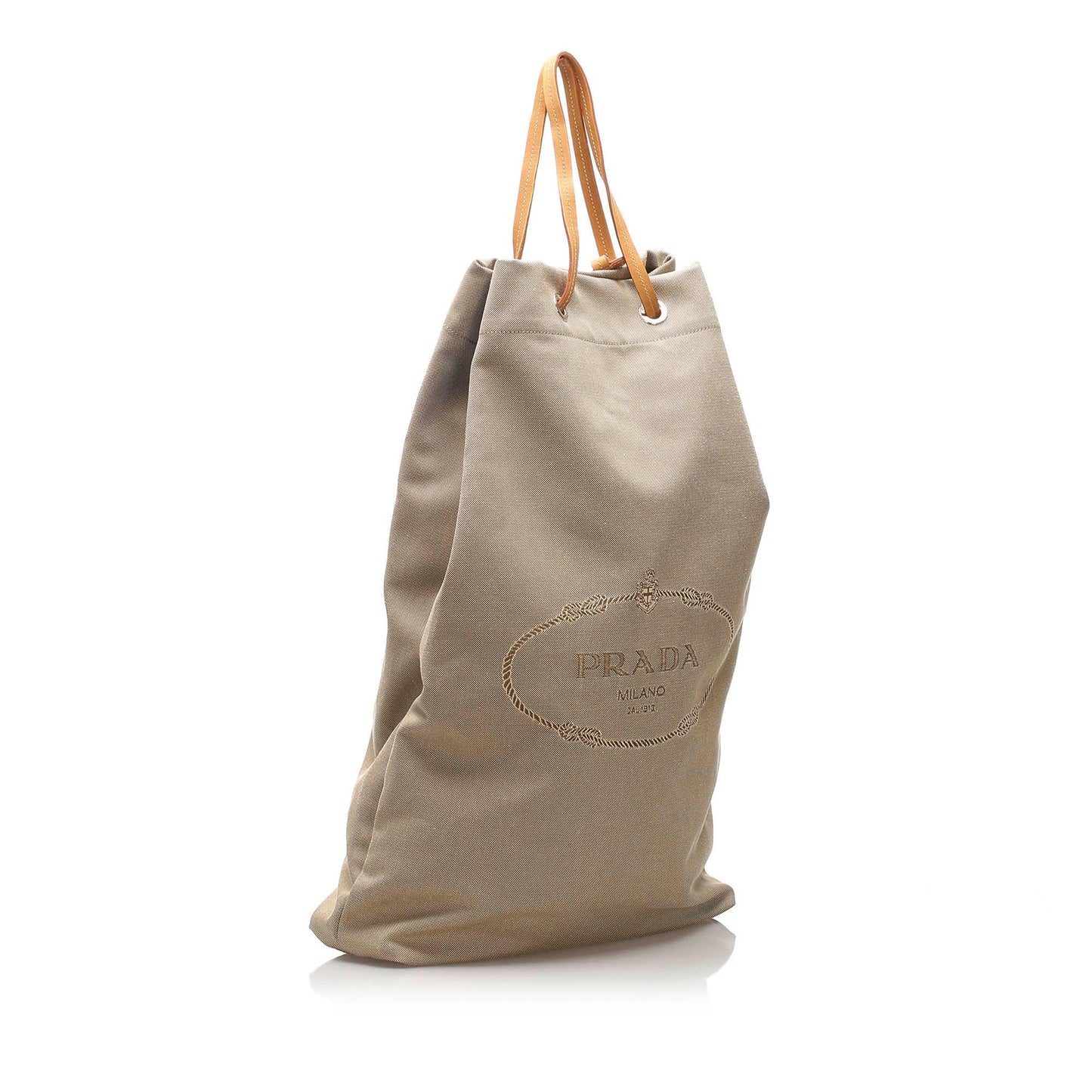 Prada Canapa Drawstring Canvas Bucket Bag (SHG-13656)