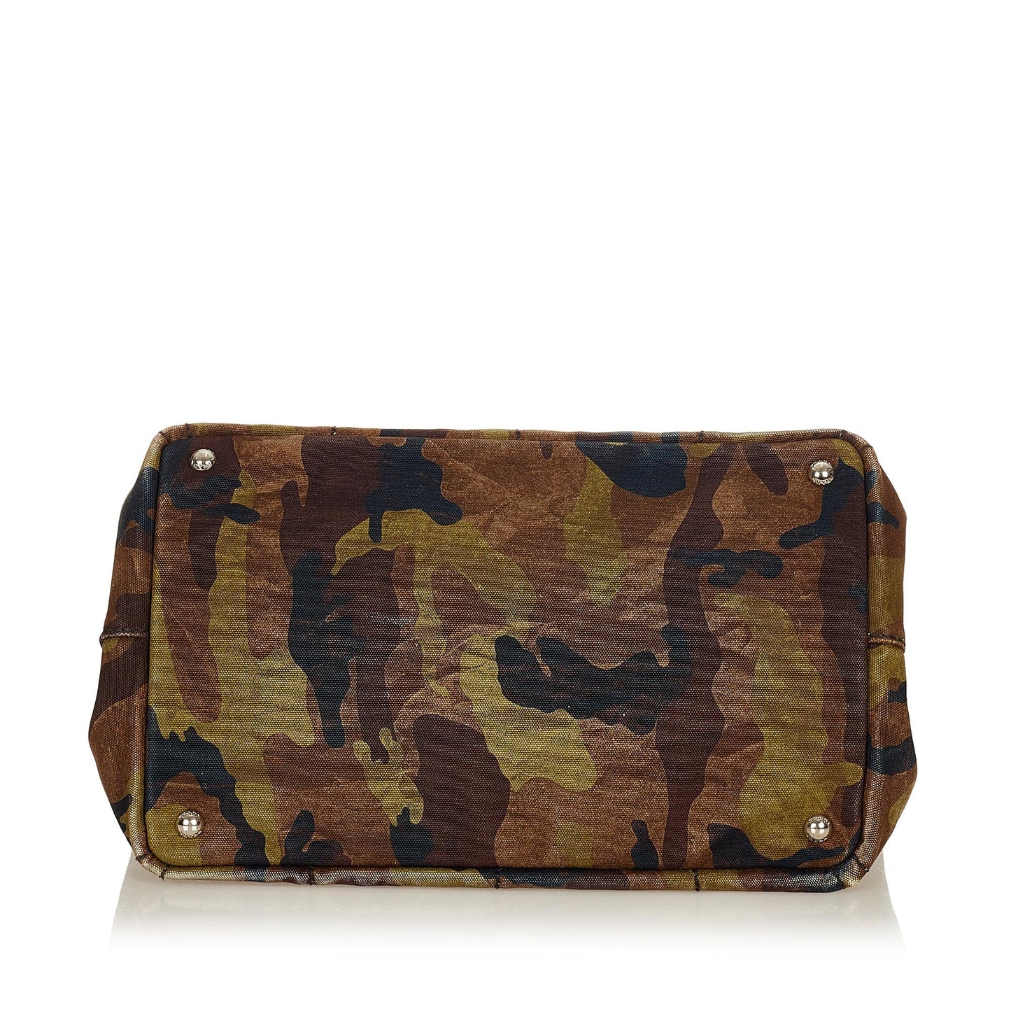 Prada Canapa Logo Camouflage Canvas Satchel (SHG-26910)