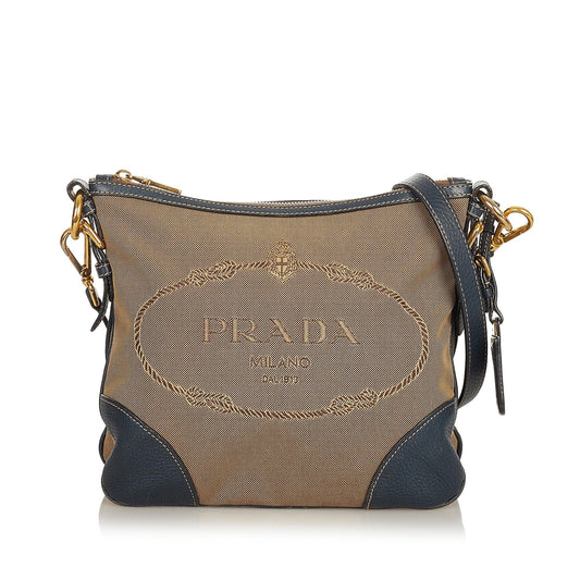 Prada Canapa Logo Canvas Crossbody Bag (SHG-26688)