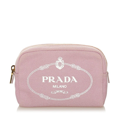 Prada Canapa Logo Canvas Pouch (SHG-34376)