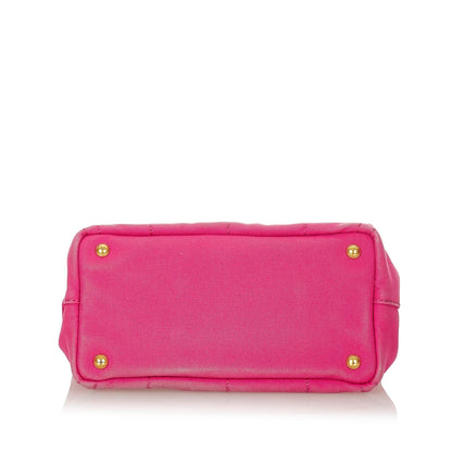 Prada Canapa Logo Canvas Satchel (SHG-23610)
