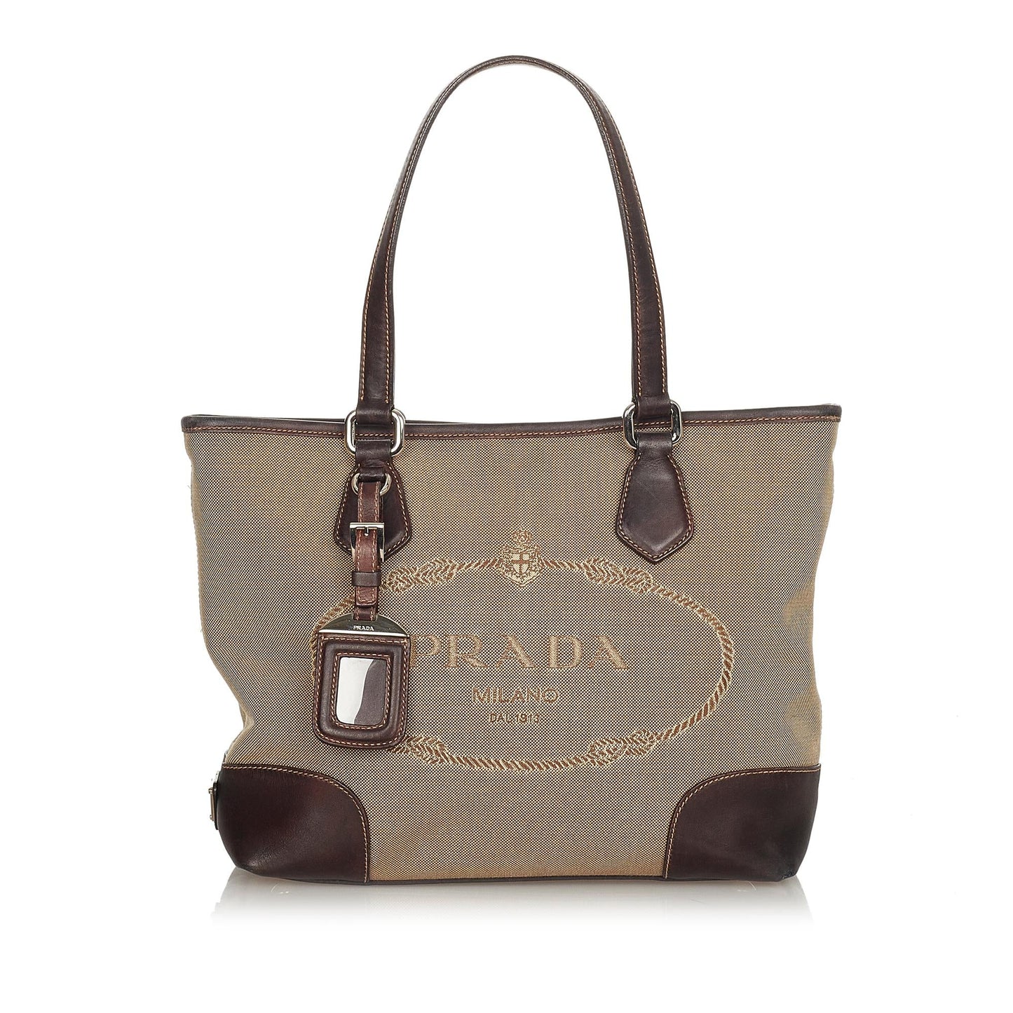 Prada Canapa Logo Canvas Satchel (SHG-24468)